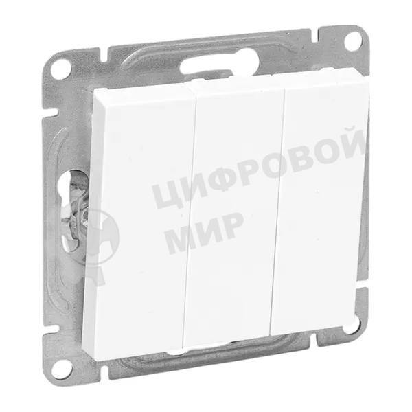 Механизм выключателя EKF UP1-SWW-31 трехклавишный, белый Эпика