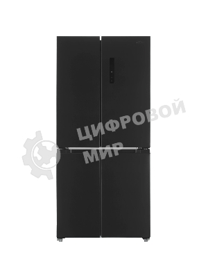 Холодильник Zugel ZRCD430B черный трехкамерный 288/129л морозилка снизу, No Frost, Side by Side