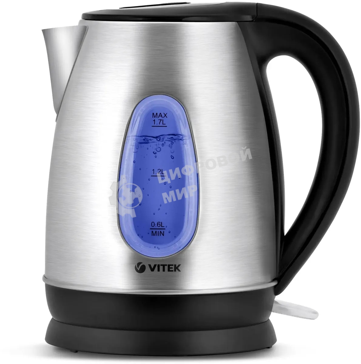 Чайник электрический Vitek VT-7039, 2200 Вт, серебристый и черный