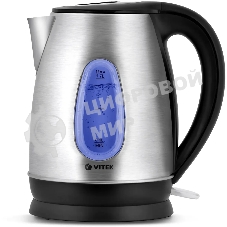 Чайник электрический Vitek VT-7039, 2200 Вт, серебристый и черный