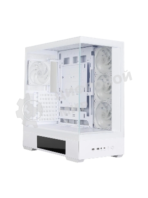 Компьютерный корпус ZALMAN P40 DS, ATX, белый, WINDOW, 9.1-inch LCD screen, 2xCombo(2.5” or 3.5”), 1x2.5”, 1xUSB TYPE-C, 2xUSB 3.0, SIDE 3x120мм ARGb, REAR 1x120мм ARGb