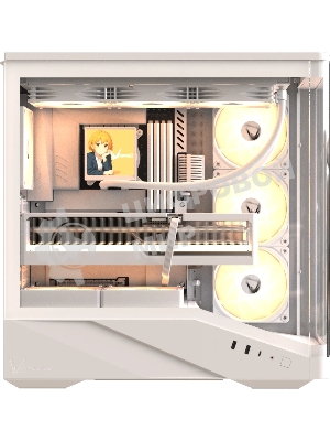 Компьютерный корпус Formula V Line Crystal U9 PA White, ATX, TYPE-C*1, USB3.0*2, Curved Glass, SIDE 3x PERFORMANCE ARGB, REAR 1x PERFORMANCE ARGB