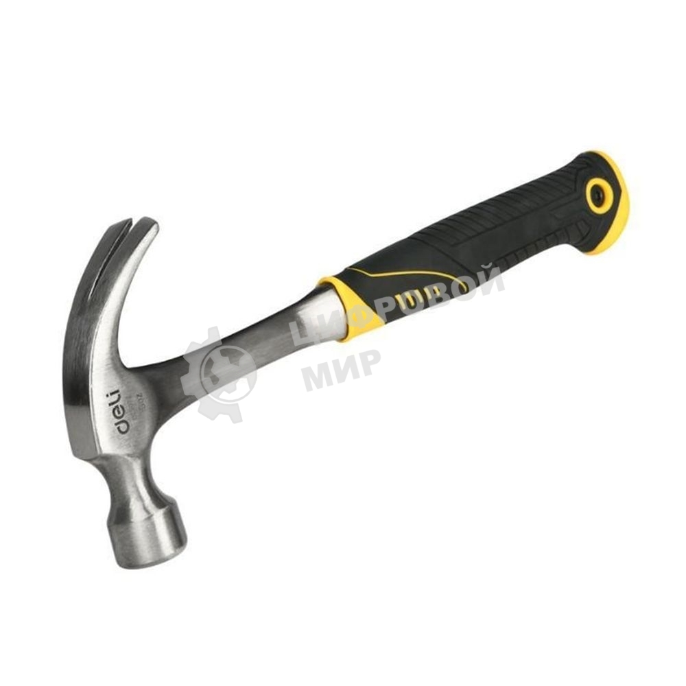 Молоток-гвоздодер Deli DL5072 450 гр, цельнокованный, прорезиненныя рукоять