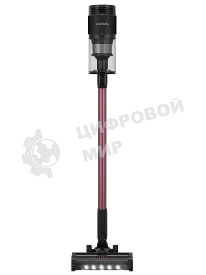Пылесос вертикальный Grundig VCP 7330 черный/бордовый, питание от аккумулятора, 100 Вт, уборка сухая, пылесборник 0.7 л