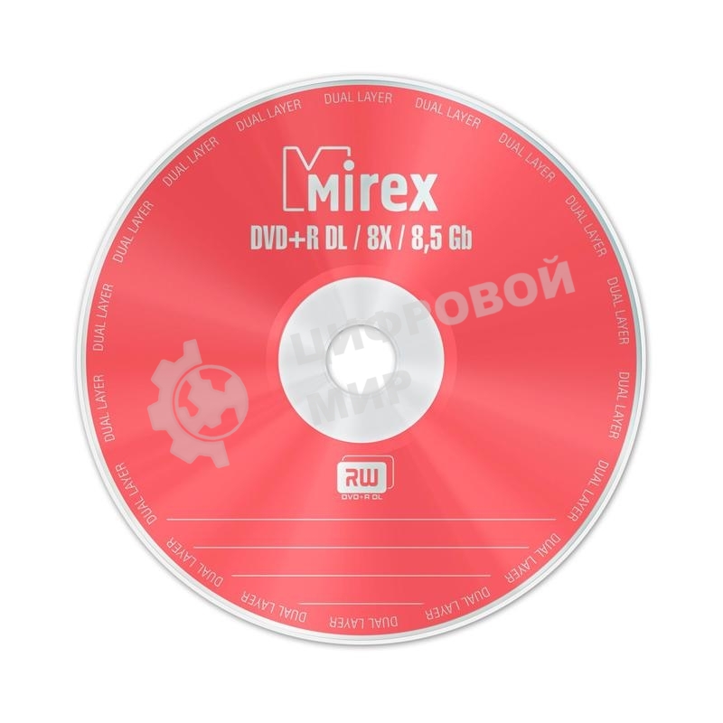 Диск DVD+R Mirex 8.5 Gb, 8x, Slim Case (1), Dual Layer (1/50)