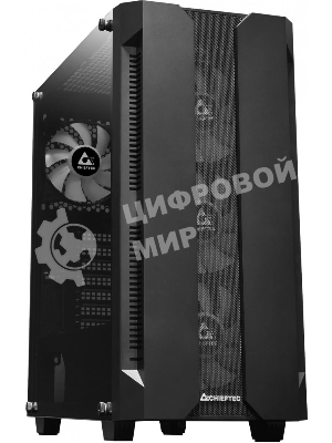 Компьютерный корпус CHIEFTEC HUNTER GS-01B-OP без БП, боковая панель из закаленного стекла, 3xARGB LED 120мм вентилятора спереди, 1xARGB LED 120мм вентилятор сзади, черный, ATX