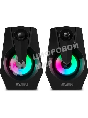 Акустическая система SVEN 370 2.0 черные (2x2W, USB, RGb подсветка)