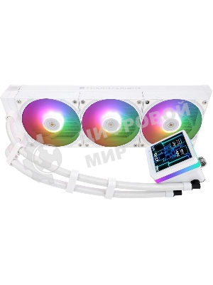 Водяное охлаждение для процессора Thermalright Grand Vision 360 (360mm, LED, White, ARGB/Fans: 3x120mm, 80.45CFM, 29.4dBA, 2150RPM/Pump height 72.5mm, 6400RPM, Rad thickness 27mm/S: 1700, 1200, 1851, 115X, 2011, 2066, AM5, AM4)