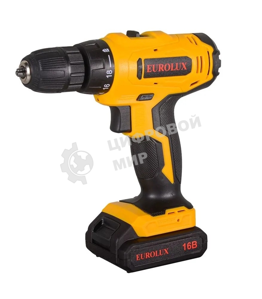 Дрель-шуруповерт аккумуляторная Eurolux ДА-16DU-2