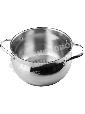 Кастрюля LARA LR02-34 Apple 22x12,5 см, 4.7 л, нержавеющая сталь, с крышкой