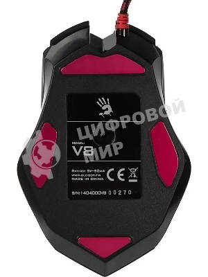 Мышь проводная A4Tech Bloody V8M Max черный, 12000 dpi, USB, кнопки - 10