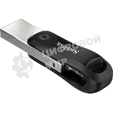 Флешка USB SanDisk IX60N iXpand Go (SDIX60N-064G-GN6NN), 64Gb, USB 3.0/Lightning, R/W 150/70, черный/серебристый