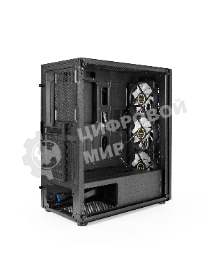 Компьютерный корпус Miditower ExeGate EVO-9205 (ATX, без БП, с окном, 1*USB+1*USB 3.0, аудио, 3 вент. 12см с RGb подсветкой)