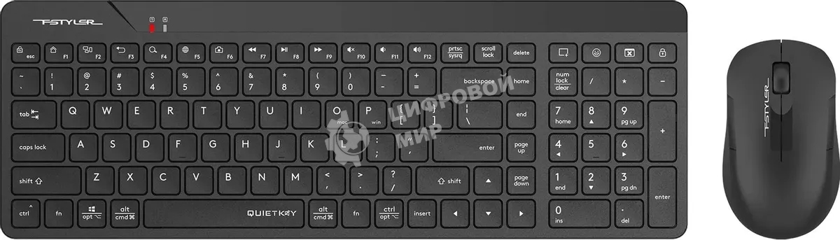 Комплект клавиатура + мышь A4Tech Fstyler FG2300 Air2 клав:черный мышь:черный USB беспроводная slim