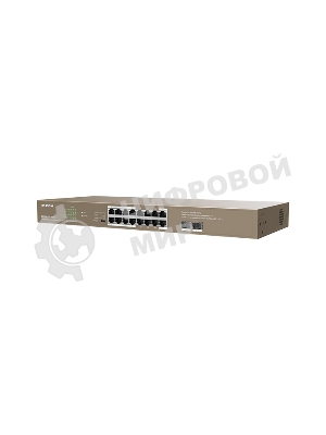 Коммутатор IP-COM G1118P-16-250W, 16×1 Гбит/с PoE+ + 2×1 Гбит/с SFP, неуправляемый