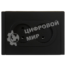 Розетка 2-м СП FORTE&PIANO FP126 10А без заземл. без защ. шторок безвинт. крепл. черный IEK FP-R20-10-1-K02