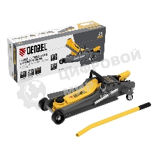 Домкрат гидравлический подкатной с фиксатором Denzel 2,5 т, 85-385 мм