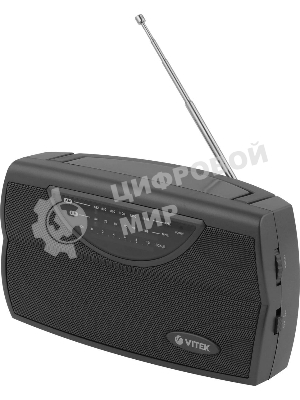 Радиоприемник Vitek VT-3591 (GY) LED индикатор Телескопическая антенна Тип батареек	UM-1