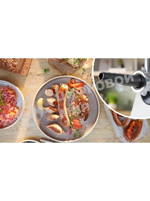 Мясорубка электрическая Bosch MFWS609W белый/черный, 2100 Вт, 3.5 кг/мин, реверс, насадки - 4