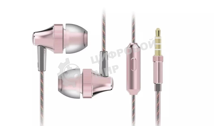 Проводные наушники Harper HV-705 розовый, внутриканальные, 3.5 мм