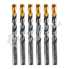 Сверло по металлу Denzel 12 мм, HSS-Tin, Golden Tip, 6 шт.
