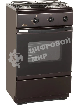 Плита газовая Flama CG 3202 B коричневый, конфорок 2 шт, духовка 30 л, 50 см x 85 см x 35 см
