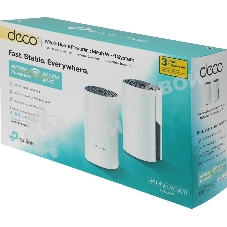 Бесшовный Mesh роутер TP-Link DECO P9 (2-PACK) AC1200 10/100/1000BASE-TX белый (упак.:2шт)