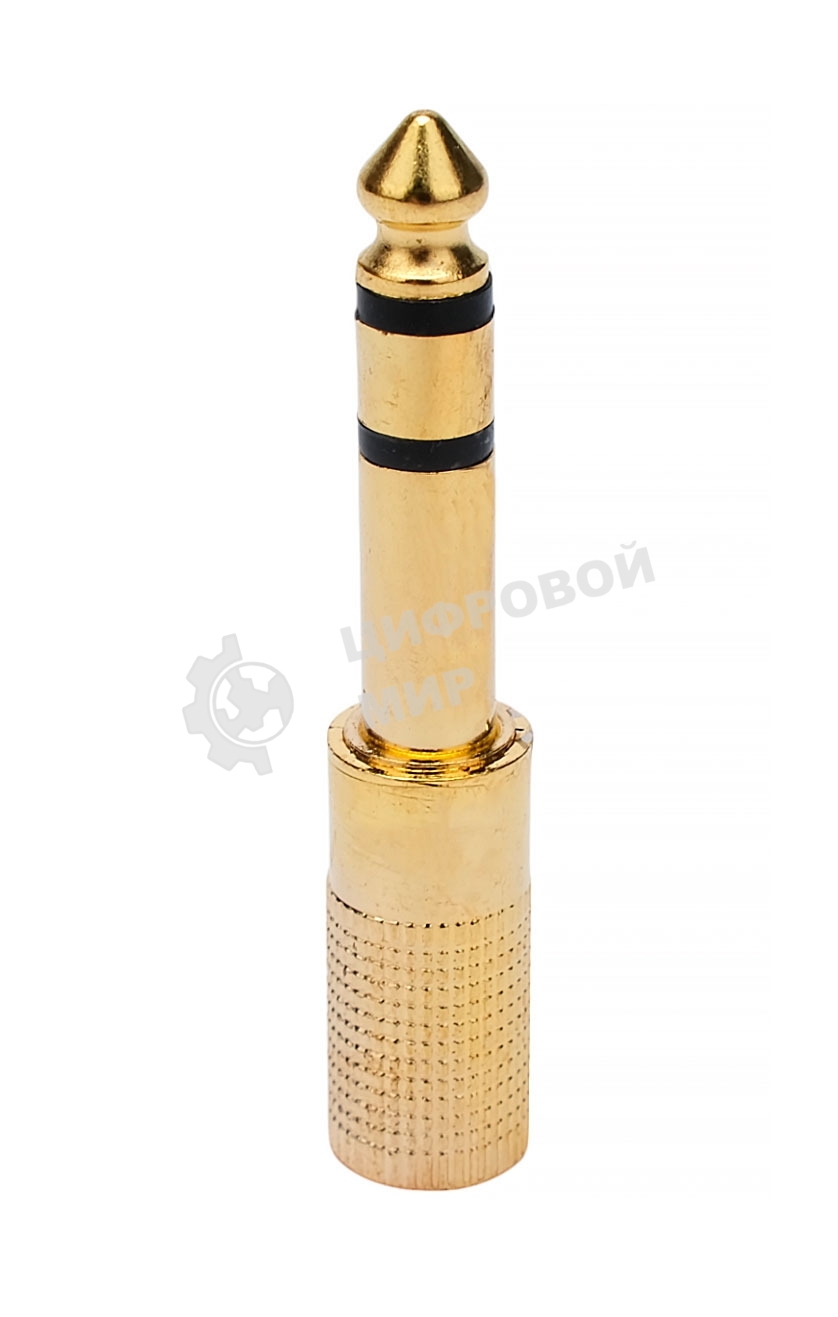 Аудио переходник Cablexpert A-63M-35F, Jack6.3(M) на Jack3.5(F) стерео, золотой, пакет