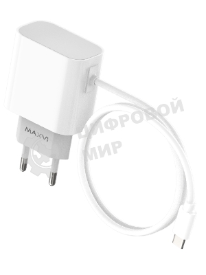 Сетевое зарядное устройство Maxvi CHL-240T 2.4A, with Type-C cable, белый