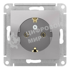 Механизм розетки 1-м СП AtlasDesign с заземл. 16А алюм. SchE ATN000343