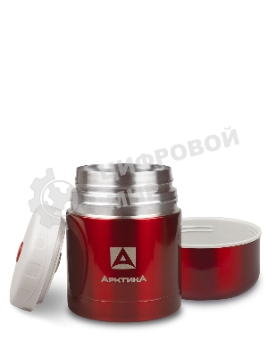 Термос Арктика 302-500 красный, широкое горло 0,5 л для супа и еды, холод/тепло 12 ч
