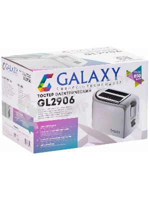 Тостер Galaxy GL 2906, белый, пластик, 850 Вт