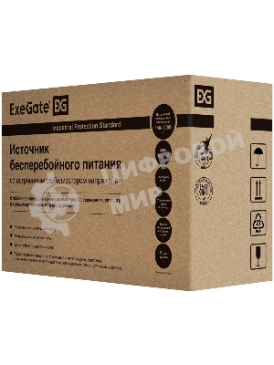 Источник бесперебойного питания ExeGate SpecialPro Smart LLB-1000.LCD.AVR.EURO.RJ / 1000 ВА / 650 Вт / 4 x CEE 7 (евророзетка)