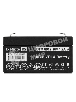Батарея для ИБП ExeGate EX282945RUS DTM 6012 (6V 1.2Ah, клеммы F1)