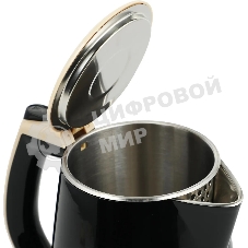 Чайник электрический Centek CT-0025 черный металл 1.8л, 1800W, двойные стенки, кнопка вкл. на ручке