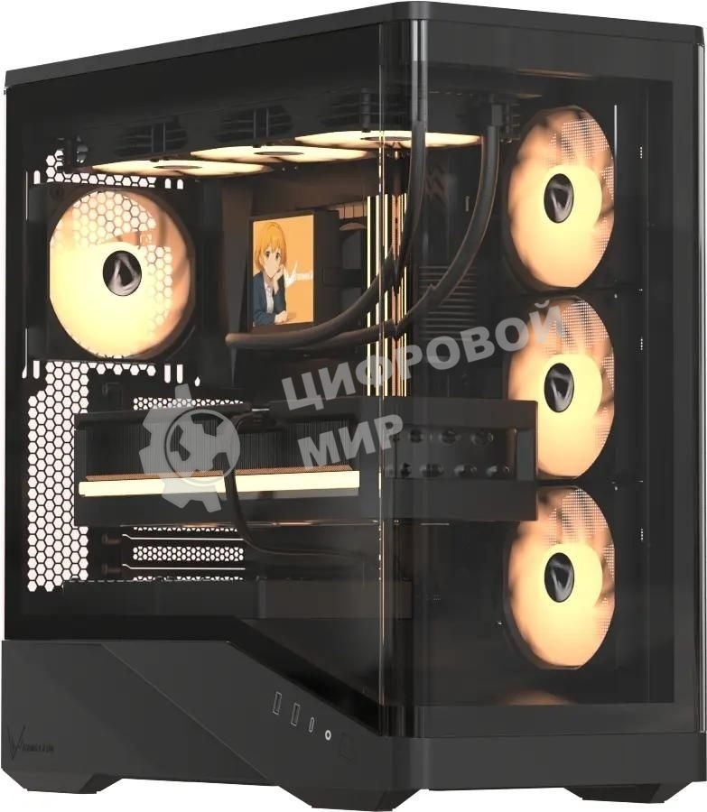Компьютерный корпус AeroCool/Formula Crystal U9 черный без БП ATX 5x120мм 3x140мм 2xUSB3.0 1xUSB3.1 audio bott PSU