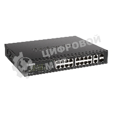 Коммутатор D-Link DES-1018MPV2/A1A, 16×100 Мбит/с + 2×1 Гбит/с Combo, неуправляемый