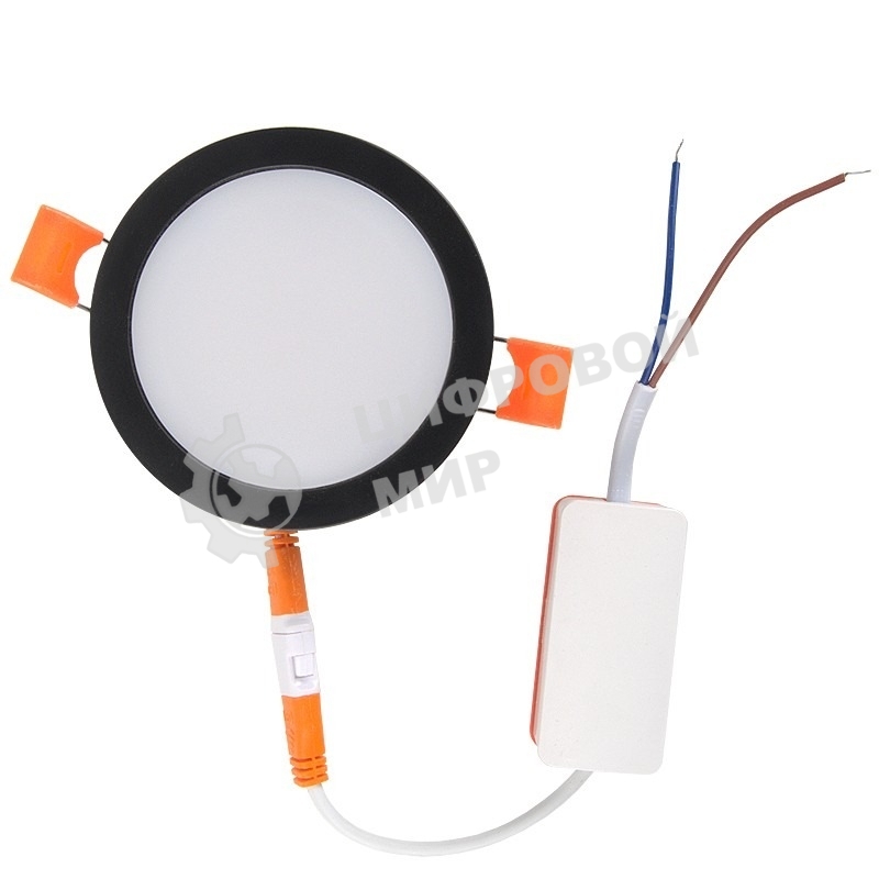 Св-к встраиваемый с подсветкой круг 7Вт 4500К 85мм черный IP40 General GLP-DECO-R2-7BT-IP40-4-BL
