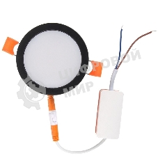 Св-к встраиваемый с подсветкой круг 7Вт 4500К 85мм черный IP40 General GLP-DECO-R2-7BT-IP40-4-BL