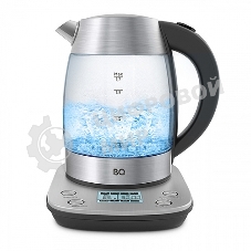 Чайник электрический BQ KT1703G черный/стальной, Мощность: 2200 Вт, Oбъем: 1.7 л