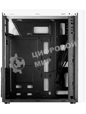 Компьютерный корпус Ginzzu A390 белый Window RGb подсветка 1хUSB 3.0, 2хUSB 2.0, AU
