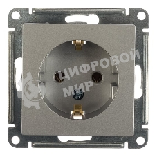 Механизм розетки 1-м СП AtlasDesign с заземл. 16А алюм. SchE ATN000343
