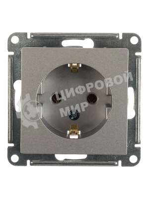 Механизм розетки 1-м СП AtlasDesign с заземл. 16А алюм. SchE ATN000343