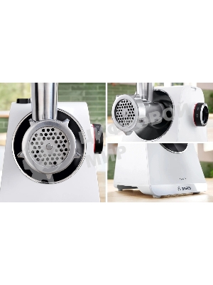 Мясорубка электрическая Bosch MFWS609W белый/черный, 2100 Вт, 3.5 кг/мин, реверс, насадки - 4