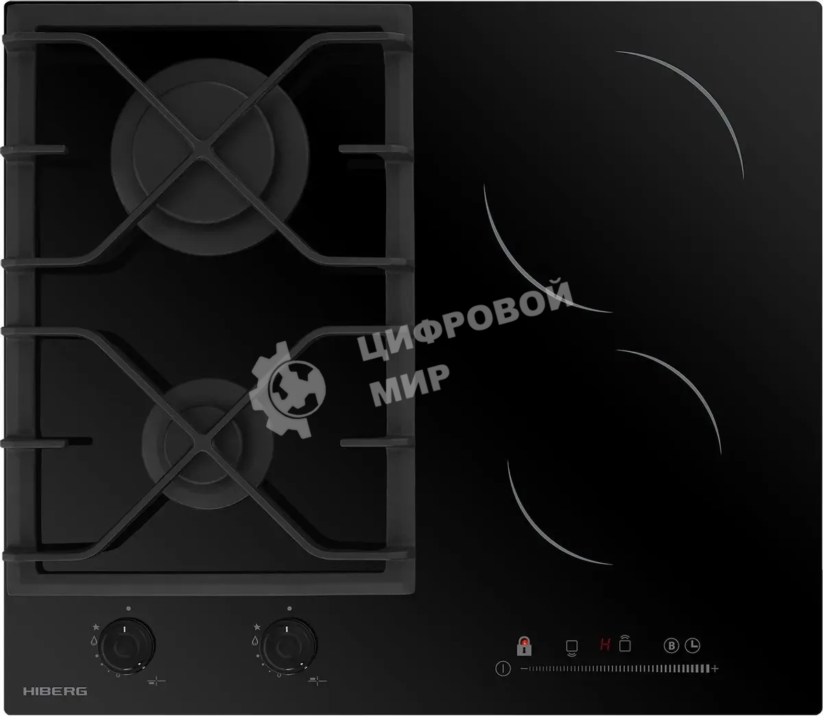 Комбинированная варочная панель HIBERG VM 6021 B независимая, черный