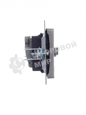 Розетка телевизионная двойная TV+SAT IEK BRITE РТВ/РСп12-БрС сталь