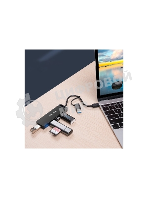 Концентратор Vention CHTBB, USB/USB Type-C, USB, USB