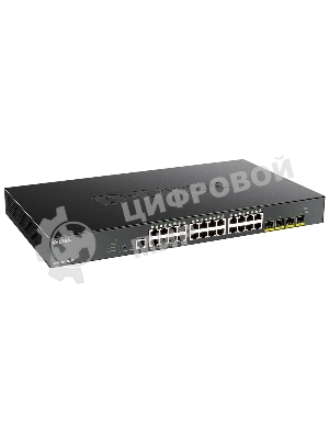 Коммутатор D-Link DGS-1250-28XMP/RU/A1A, 24×1 Гбит/с + 4×10 Гбит/с SFP+, управляемый