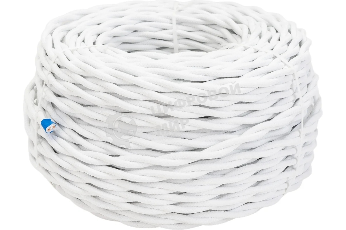 Провод ретро Bironi B1-424-71-50 2х1.5 матовый белый (уп. 50 м)