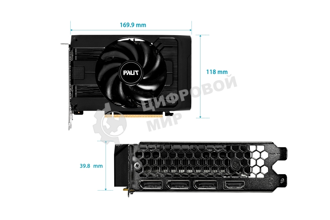 Видеокарта Palit GeForce RTX 5050 StormX OC, NVIDIA RTX 5050, 8 ГБ GDDR6, 128 бит, PCI-e 5.0, 1xHDMI, 3xDP, 2617 МГц